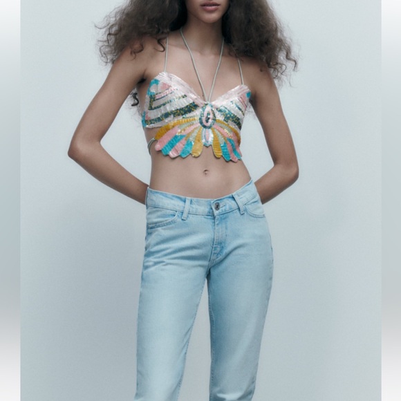 Zara Butterfly Sequin Top - Picture 4 of 5